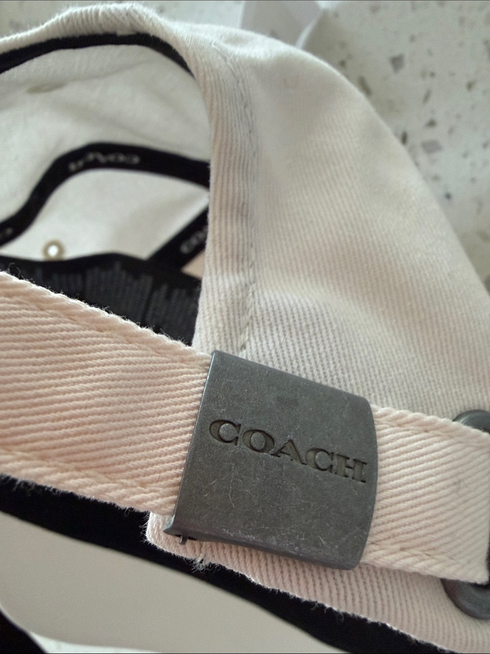 Coach Cream Embroidered Logo Baseball Cap - Picture 4 of 5